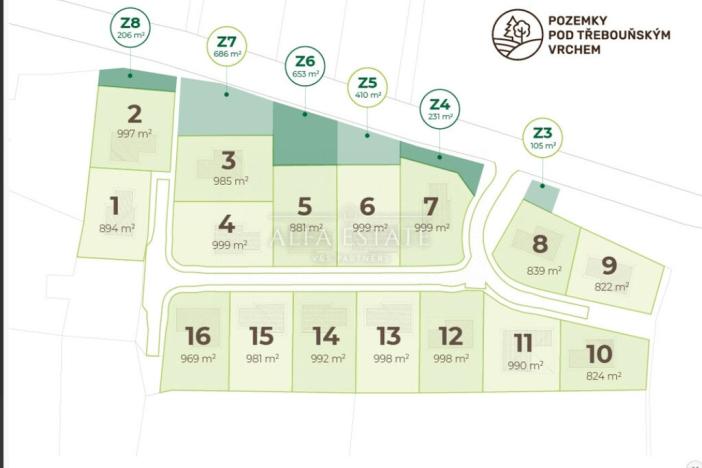 Prodej pozemku, Toužim - Třebouň, 839 m2