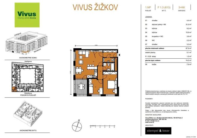 Prodej bytu 3+kk, Praha - Žižkov, Roháčova, 75 m2