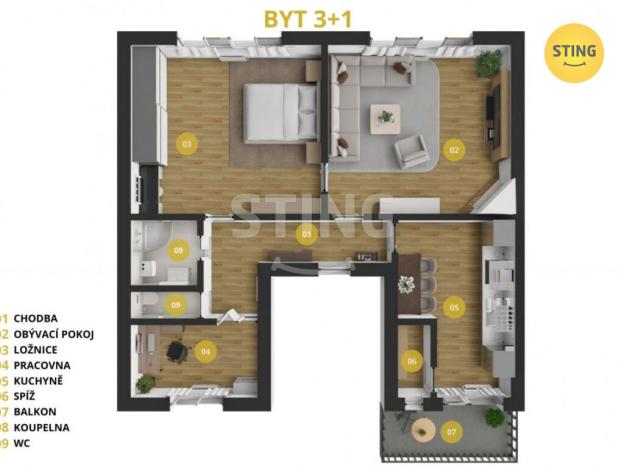 Prodej bytu 3+1, Opava, Vaškovo náměstí, 129 m2