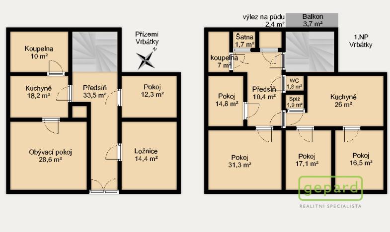 Prodej vícegeneračního domu, Vrbátky, 214 m2