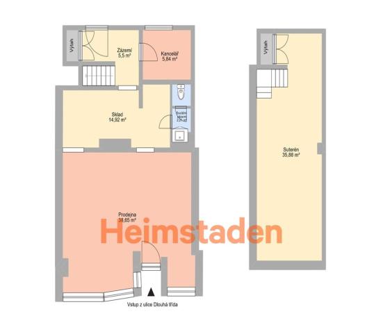 Pronájem obchodního prostoru, Havířov - Město, Dlouhá třída, 103 m2