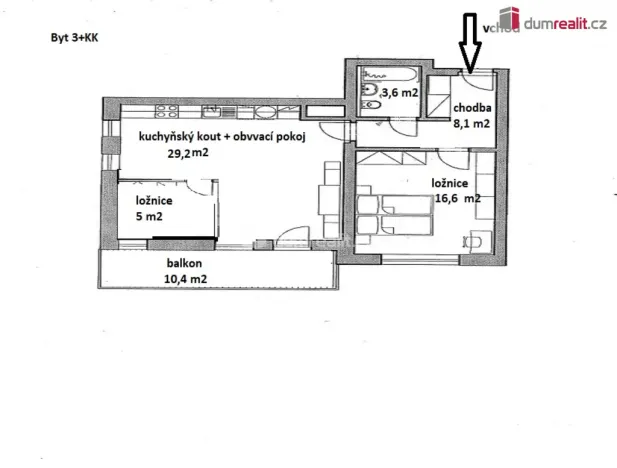 Pronájem bytu 3+kk, Benešov, Křižíkova, 62 m2