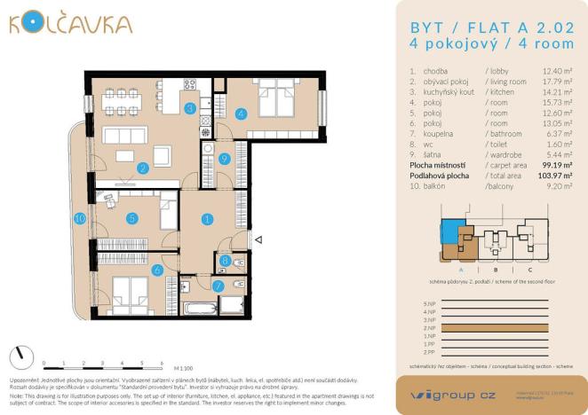 Prodej bytu 4+kk, Praha - Libeň, Nad Kolčavkou, 99 m2