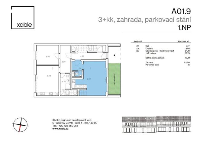 Prodej bytu 3+kk, Kouřim, Nová, 70 m2