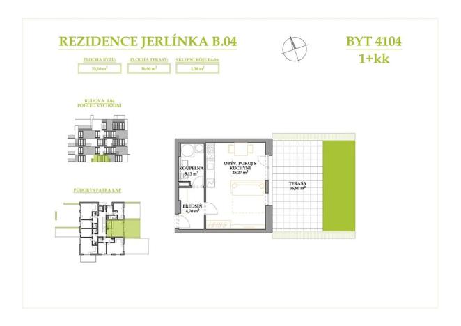 Prodej bytu 1+kk, Brno, Jerlínová, 35 m2