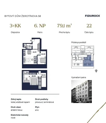 Prodej bytu 3+kk, Praha - Žižkov, Žerotínova, 79 m2