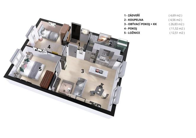 Prodej bytu 3+kk, Praha - Dolní Chabry, Kobyliská, 62 m2