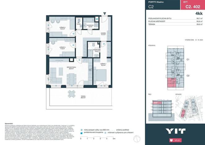 Prodej bytu 4+kk, Kladno, Ke stadionu, 92 m2