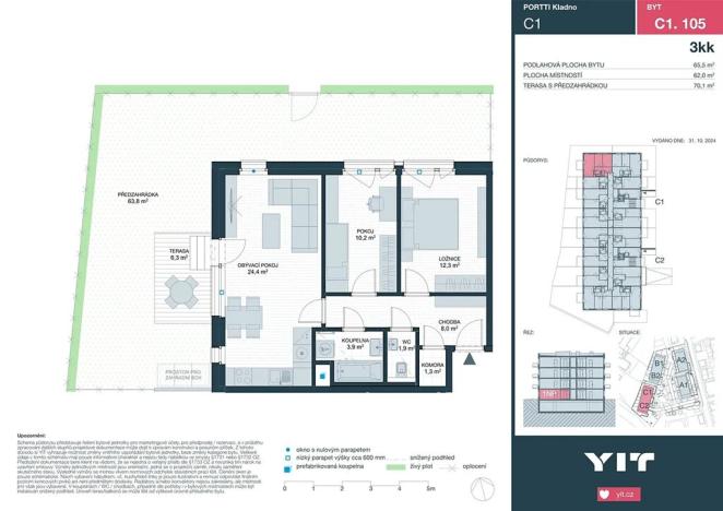 Prodej bytu 3+kk, Kladno, Ke stadionu, 61 m2