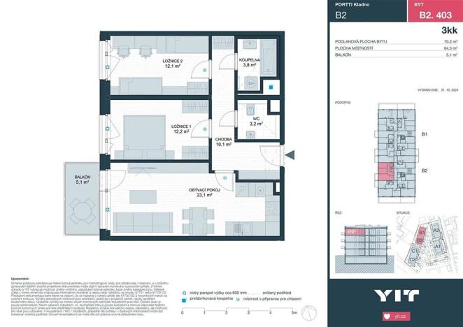 Prodej bytu 3+kk, Kladno, Ke stadionu, 63 m2