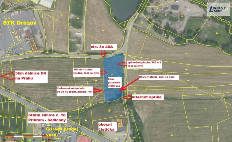 Prodej komerčního pozemku, Drásov, 4000 m2