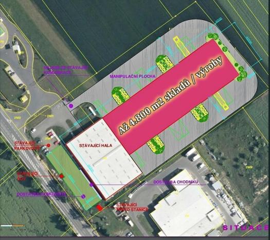 Pronájem skladu, Kozomín, 4800 m2