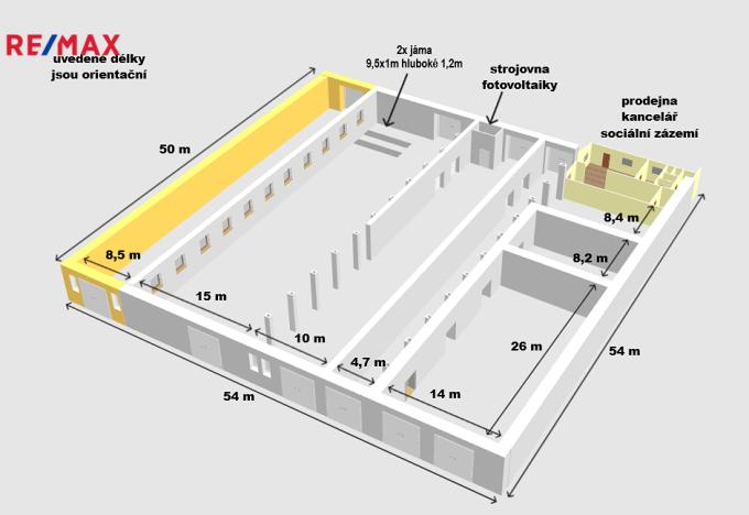 Prodej skladu, Přelouč, 2550 m2