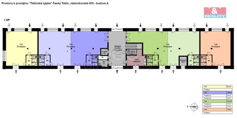 Pronájem obchodního prostoru, Český Těšín, Jablunkovská, 219 m2