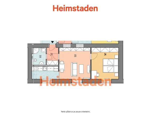 Pronájem bytu 2+kk, Havířov - Město, Vančurova, 44 m2