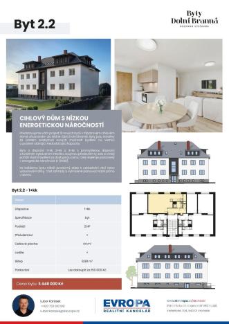 Prodej bytu 1+kk, Dolní Branná, 44 m2