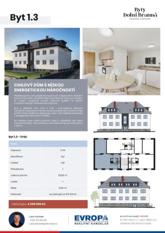 Prodej bytu 2+kk, Dolní Branná, 60 m2