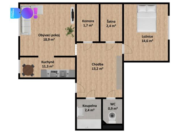 Prodej bytu 2+kk, Praha - Libeň, U svobodárny, 66 m2