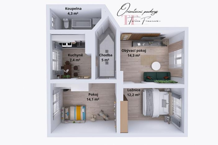Prodej bytu 3+1, Krnov, Nádražní, 78 m2