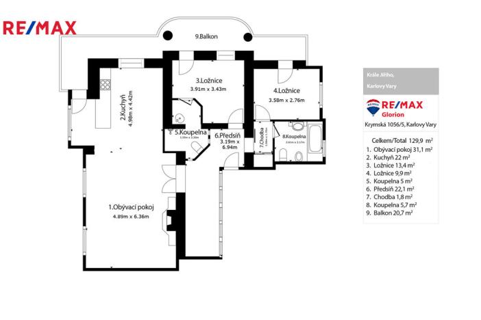 Prodej bytu 3+kk, Karlovy Vary, Krále Jiřího, 135 m2