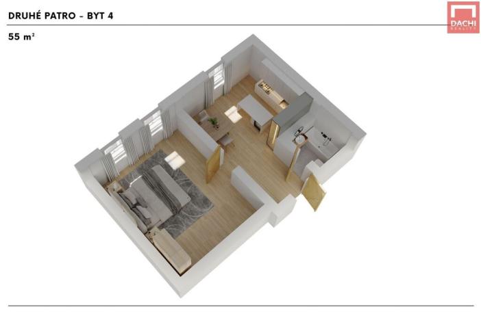 Prodej bytu 1+1, Mladé Buky, 55 m2