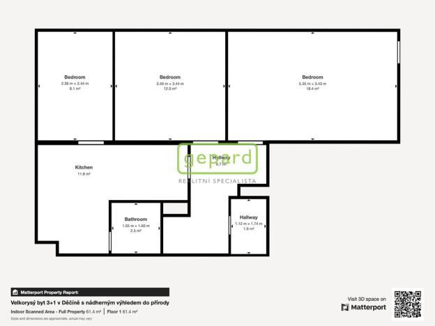 Prodej bytu 3+1, Děčín - Děčín IX-Bynov, Vítova, 76 m2