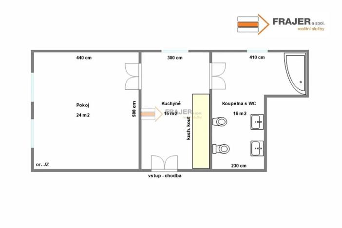 Pronájem bytu 2+kk, Uhlířské Janovice, Václavské náměstí, 55 m2