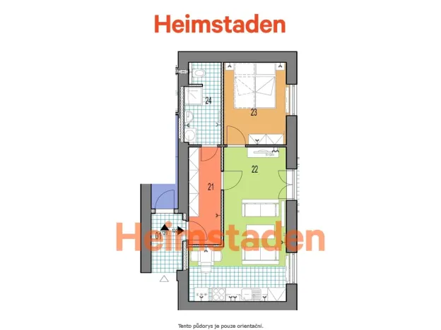 Pronájem bytu 2+kk, Ostrava - Poruba, Opavská, 44 m2