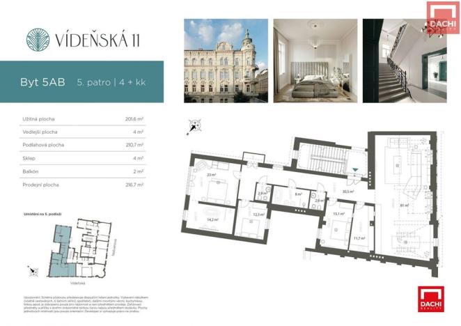 Prodej bytu 4+kk, Olomouc, Vídeňská, 211 m2