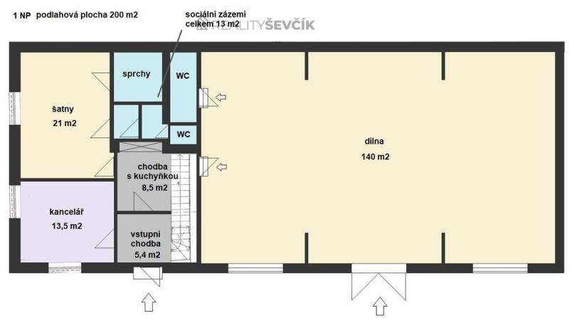 Pronájem výrobních prostor, České Budějovice - České Budějovice 2, České Vrbné, 550 m2