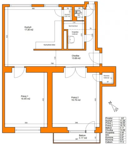 Pronájem bytu 3+kk, Pardubice - Zelené Předměstí, Sladkovského, 77 m2