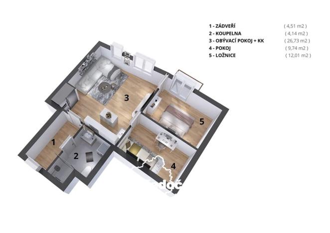 Prodej bytu 3+kk, Praha - Dolní Chabry, Kobyliská, 59 m2