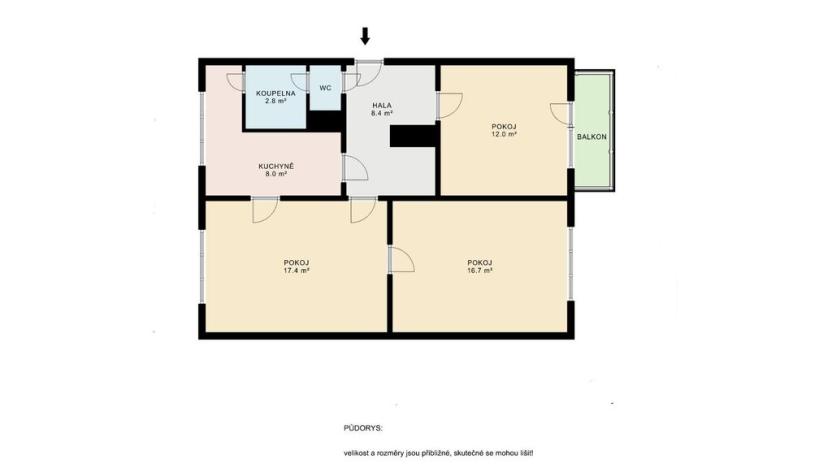 Prodej bytu 3+1, Kamenice nad Lipou, Masarykova, 65 m2