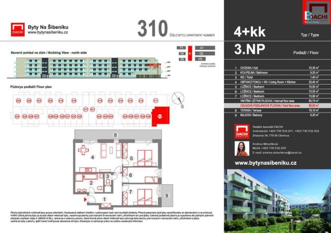 Prodej bytu 4+kk, Olomouc - Nová Ulice, Třída Jiřího Pelikána, 90 m2