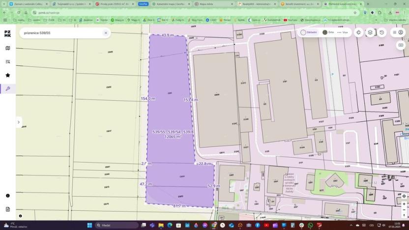 Prodej pozemku, Brno, Vídeňská, 12065 m2