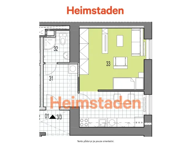 Pronájem bytu 1+kk, Havířov - Město, U Stromovky, 37 m2