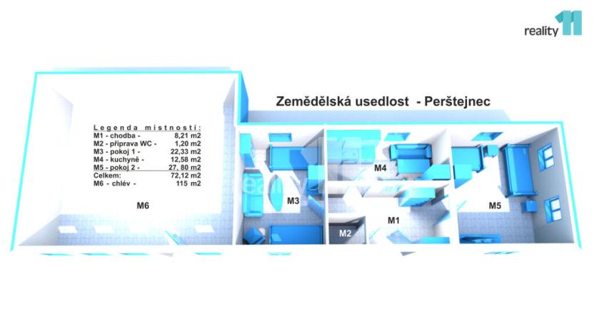 Prodej rodinného domu, Kutná Hora - Perštejnec, 72 m2