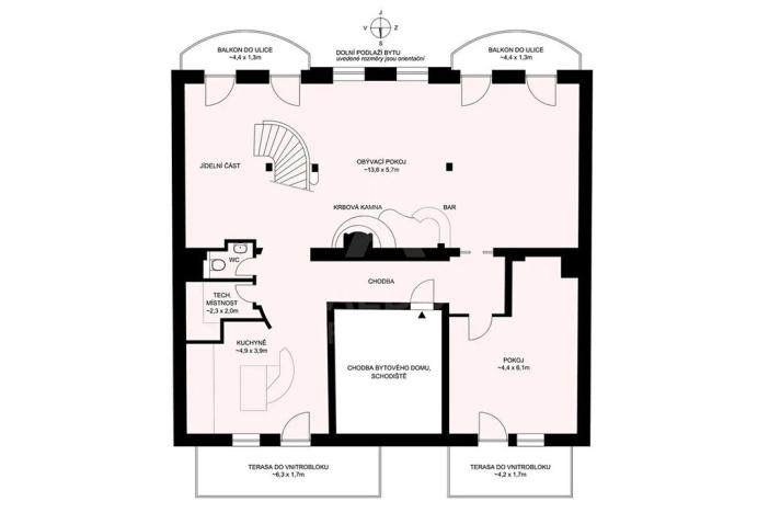 Prodej atypického bytu, České Budějovice, B. Smetany, 255 m2