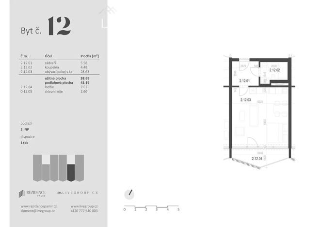 Prodej bytu 1+kk, Zbýšov, čtvrť Padělky, 41 m2