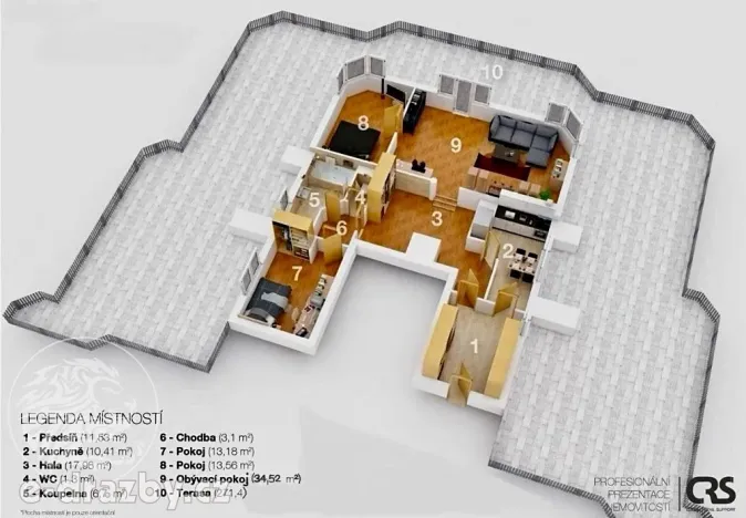 Prodej bytu 3+1, Praha - Stodůlky, Volutová, 112 m2