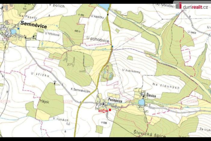 Prodej pozemku pro bydlení, Semněvice - Pocinovice, 1255 m2