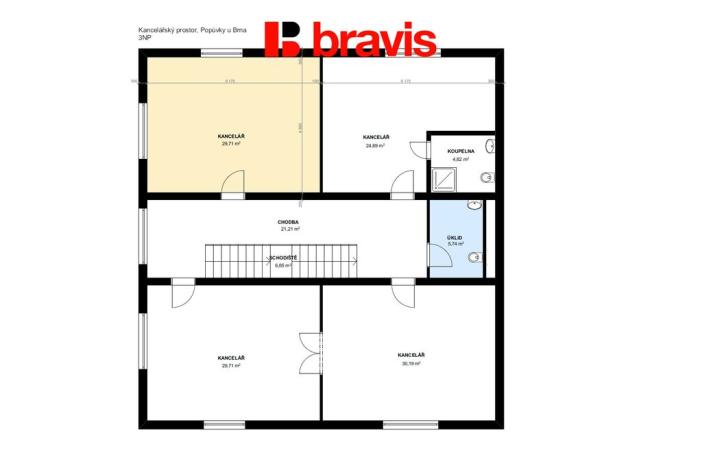 Pronájem kanceláře, Popůvky, Vintrovna, 30 m2