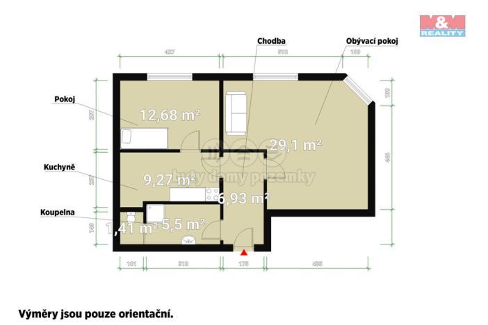 Prodej bytu 2+1, Planá, Hřbitovní, 63 m2