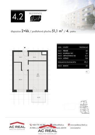 Prodej bytu 2+kk, Brno, Charbulova, 52 m2