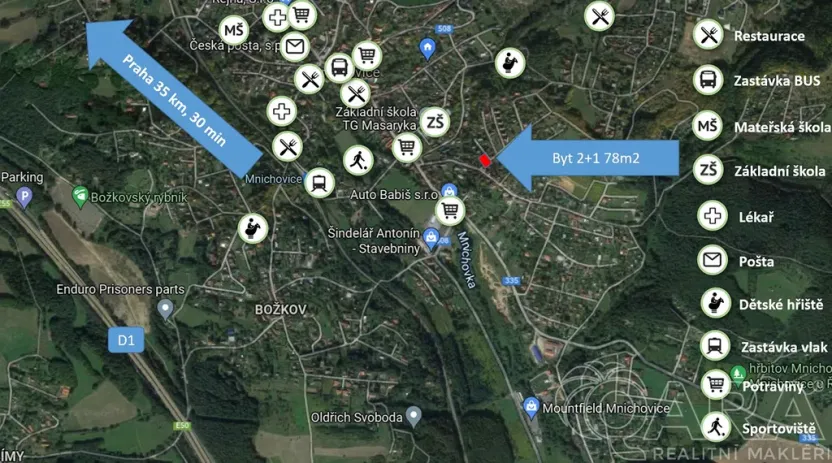 Pronájem bytu 2+1, Mnichovice, Pod mohylou, 78 m2