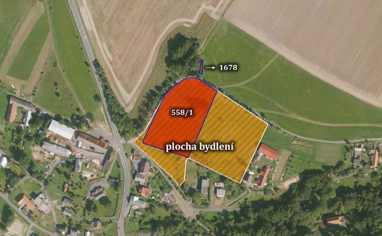Prodej podílu pozemku pro bydlení, Vrchy, 6990 m2