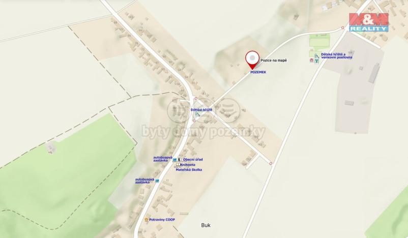 Prodej pozemku pro bydlení, Buk, 1456 m2