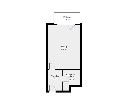 Pronájem bytu 1+kk, Praha - Hloubětín, Modrého, 33 m2