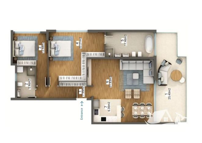 Prodej bytu 3+kk, Dobrá Voda, Černá Hora, 104 m2