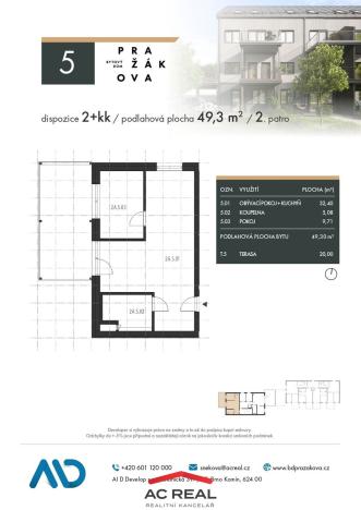 Prodej bytu 2+kk, Brno, Pražákova, 49 m2
